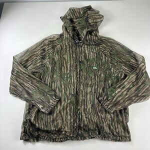 Vintage Shannon's Breakup Camo Bug Tamer Jacket 2XL Zip Mesh Net Hunting USA
